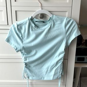 Blue t-shirt with ties